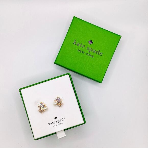 Kate Spade Victoria Gold and Pearl Stud Earrings - Picture 4 of 9